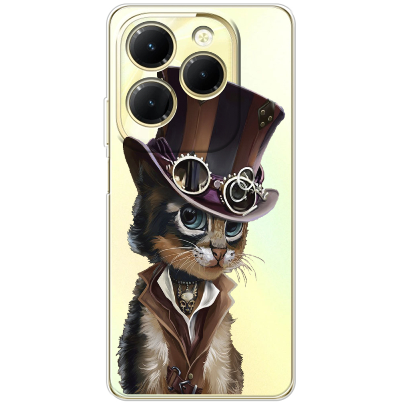 Прозрачный чехол BoxFace Infinix Hot 40 Steampunk Cat