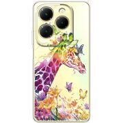 Прозрачный чехол BoxFace Infinix Hot 40 Colorful Giraffe