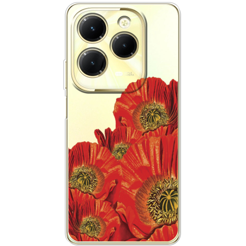 Прозрачный чехол BoxFace Infinix Hot 40 Red Poppies