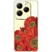 Прозрачный чехол BoxFace Infinix Hot 40 Red Poppies