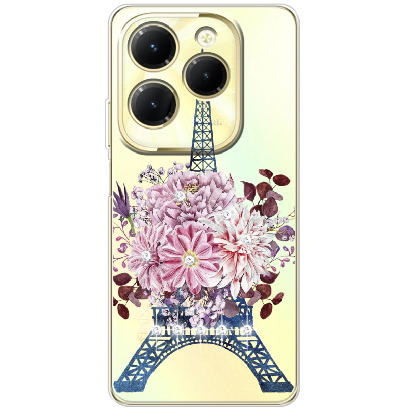 Чехол со стразами Infinix Hot 40 Eiffel Tower