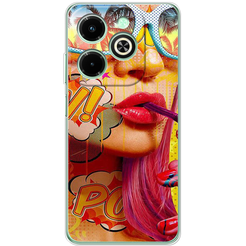 Чехол BoxFace Infinix Hot 40i Yellow Girl Pop Art