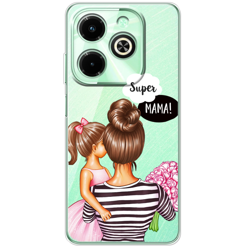 Прозрачный чехол BoxFace Infinix Hot 40i Super Mama and Daughter