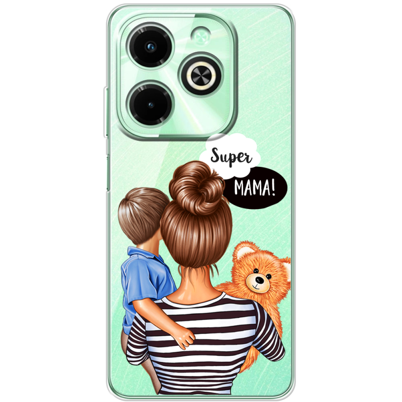 Прозрачный чехол BoxFace Infinix Hot 40i Super Mama and Son