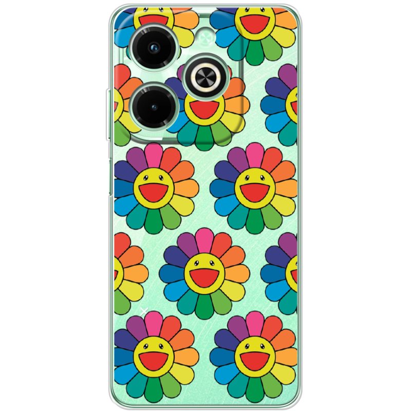 Прозрачный чехол BoxFace Infinix Hot 40i Hippie Flowers