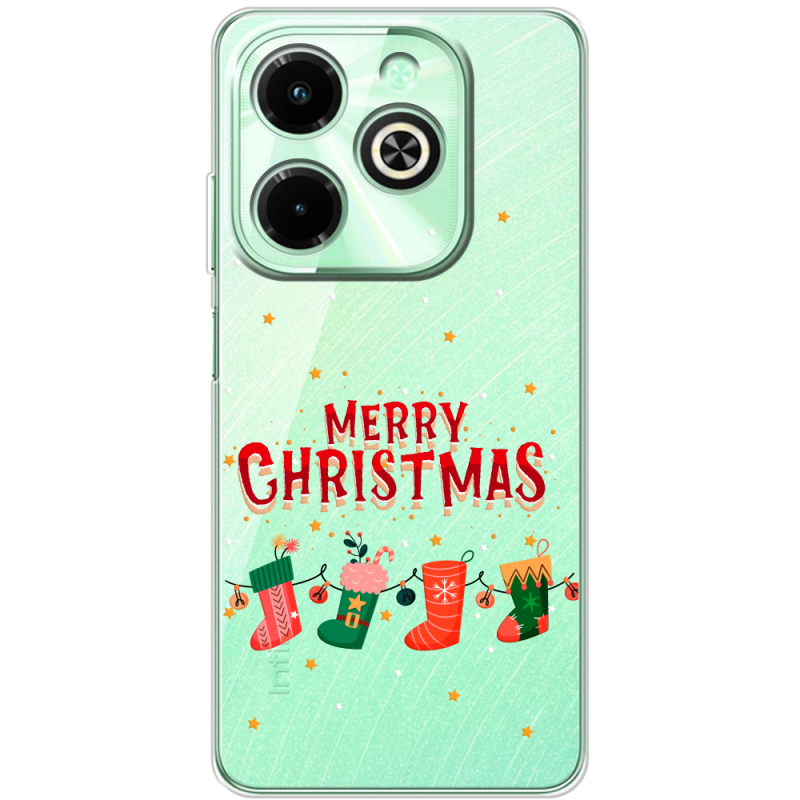 Прозрачный чехол BoxFace Infinix Hot 40i Merry Christmas