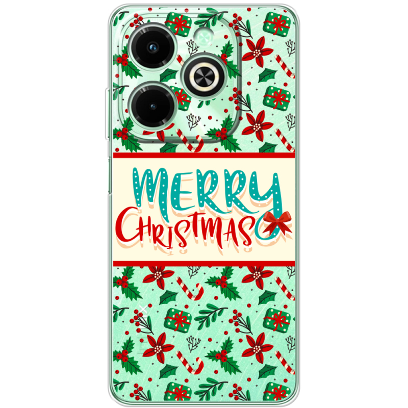 Прозрачный чехол BoxFace Infinix Hot 40i Vintage Christmas Pattern