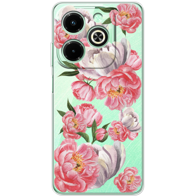 Прозрачный чехол BoxFace Infinix Hot 40i Peony Watercolor Style