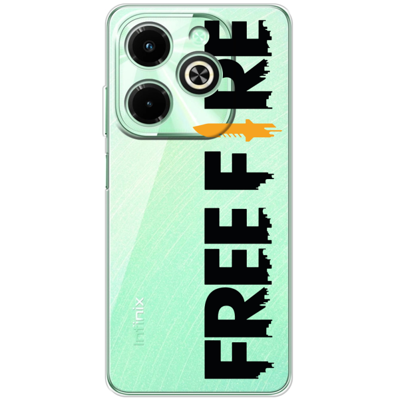 Прозрачный чехол BoxFace Infinix Hot 40i Free Fire Black Logo