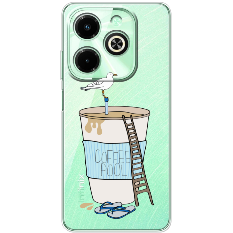 Прозрачный чехол BoxFace Infinix Hot 40i Segull in Cofee Pool