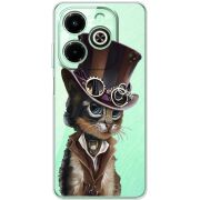 Прозрачный чехол BoxFace Infinix Hot 40i Steampunk Cat