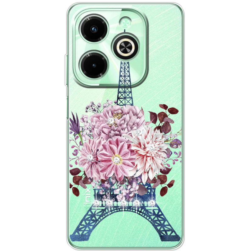 Чехол со стразами Infinix Hot 40i Eiffel Tower