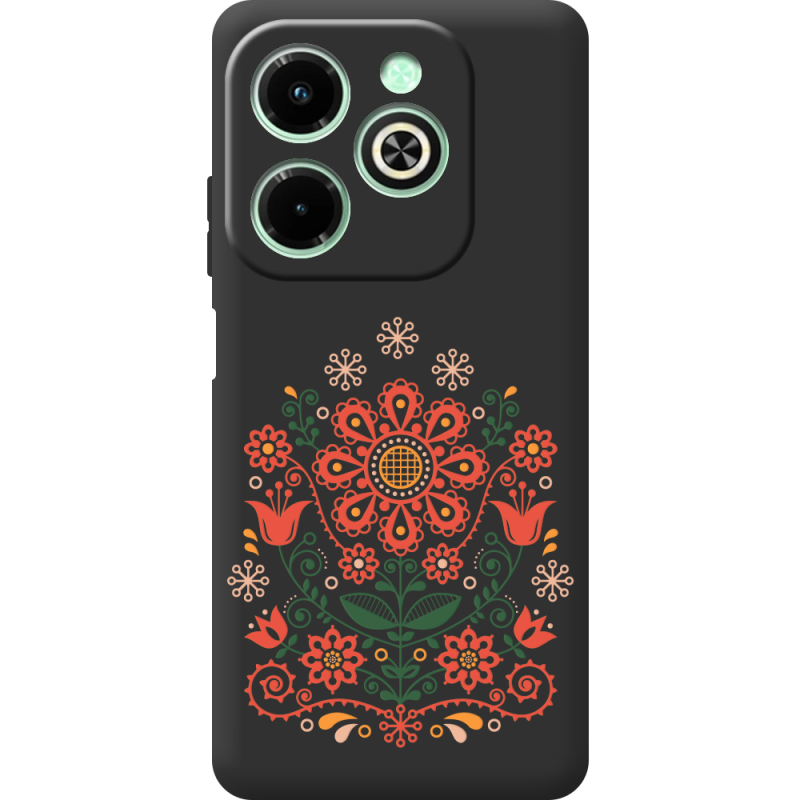 Черный чехол BoxFace Infinix Hot 40i Ukrainian Ornament