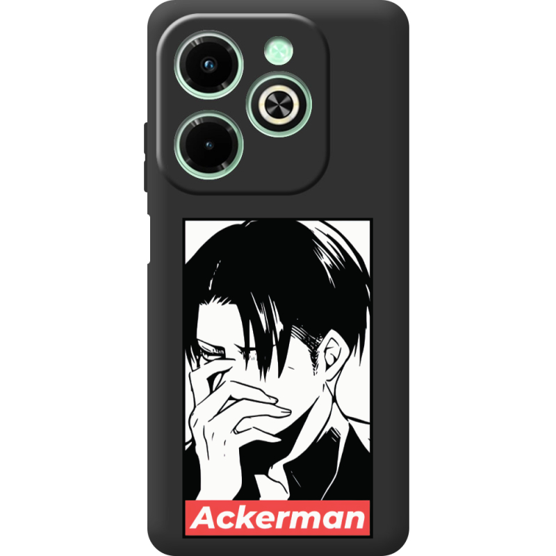 Черный чехол BoxFace Infinix Hot 40i Attack On Titan - Ackerman