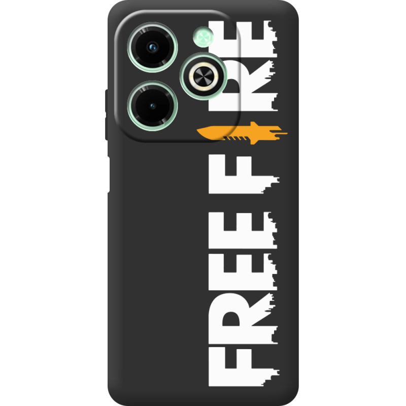 Черный чехол BoxFace Infinix Hot 40i Free Fire White Logo