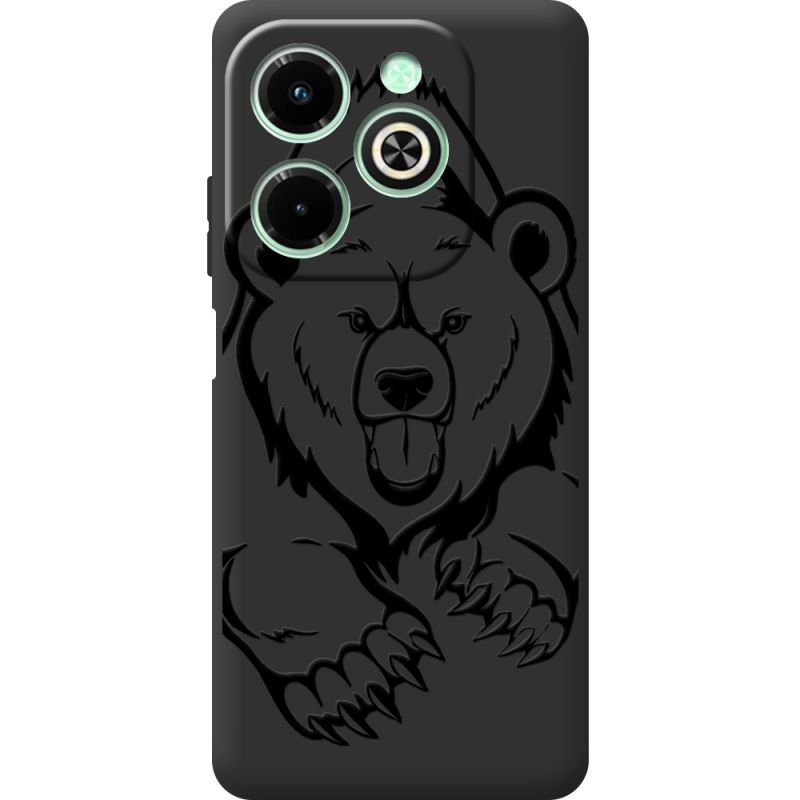 Черный чехол BoxFace Infinix Hot 40i Grizzly Bear