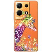 Прозрачный чехол BoxFace Infinix Note 30 4G Colorful Giraffe