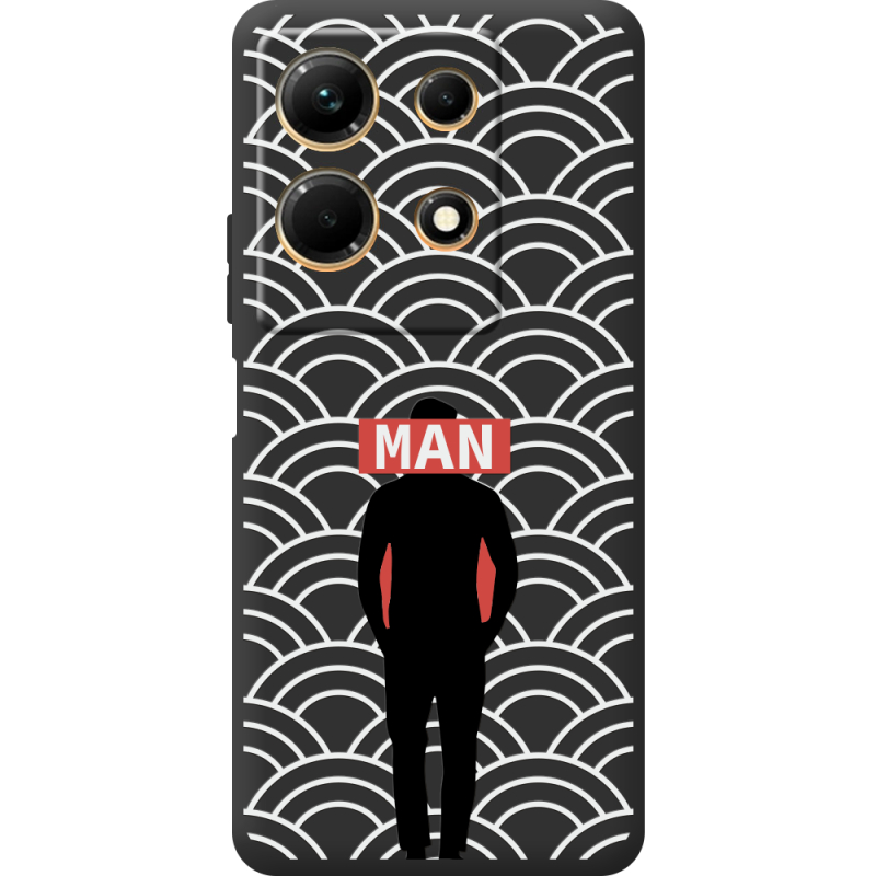 Черный чехол BoxFace Infinix Note 30 4G Man Pattern