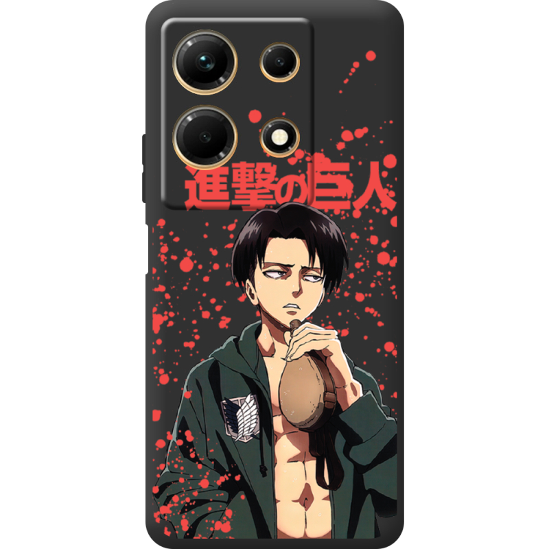 Черный чехол BoxFace Infinix Note 30 4G Атака Титанов Леви