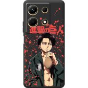 Черный чехол BoxFace Infinix Note 30 4G Атака Титанов Леви