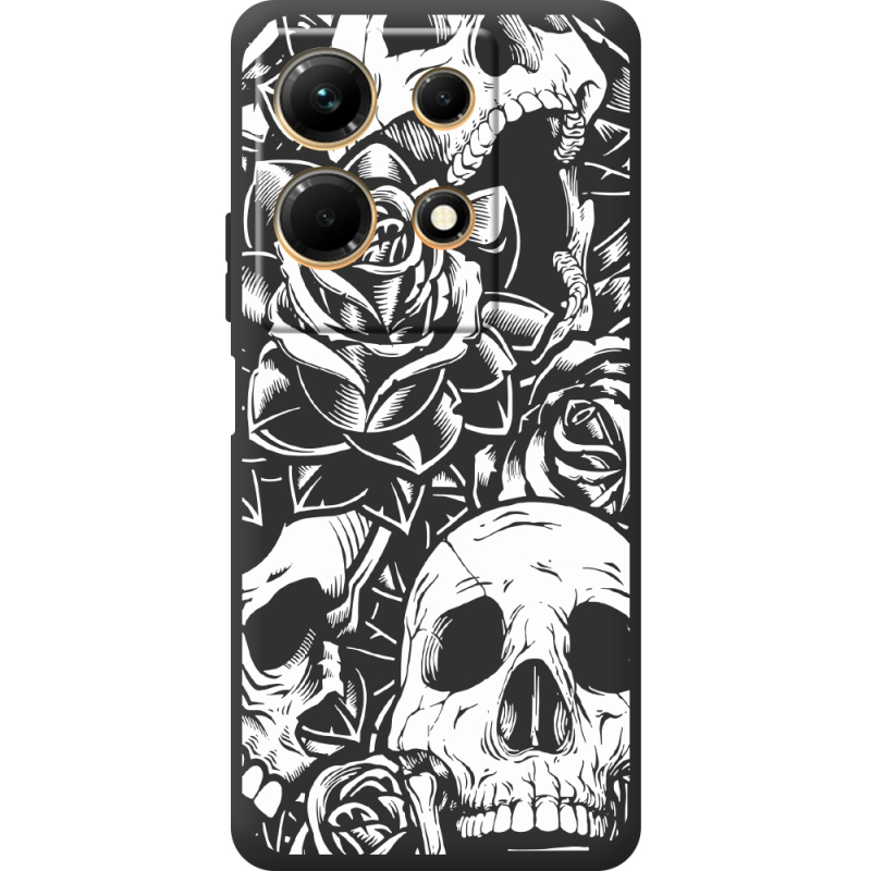 Черный чехол BoxFace Infinix Note 30 4G Skull and Roses