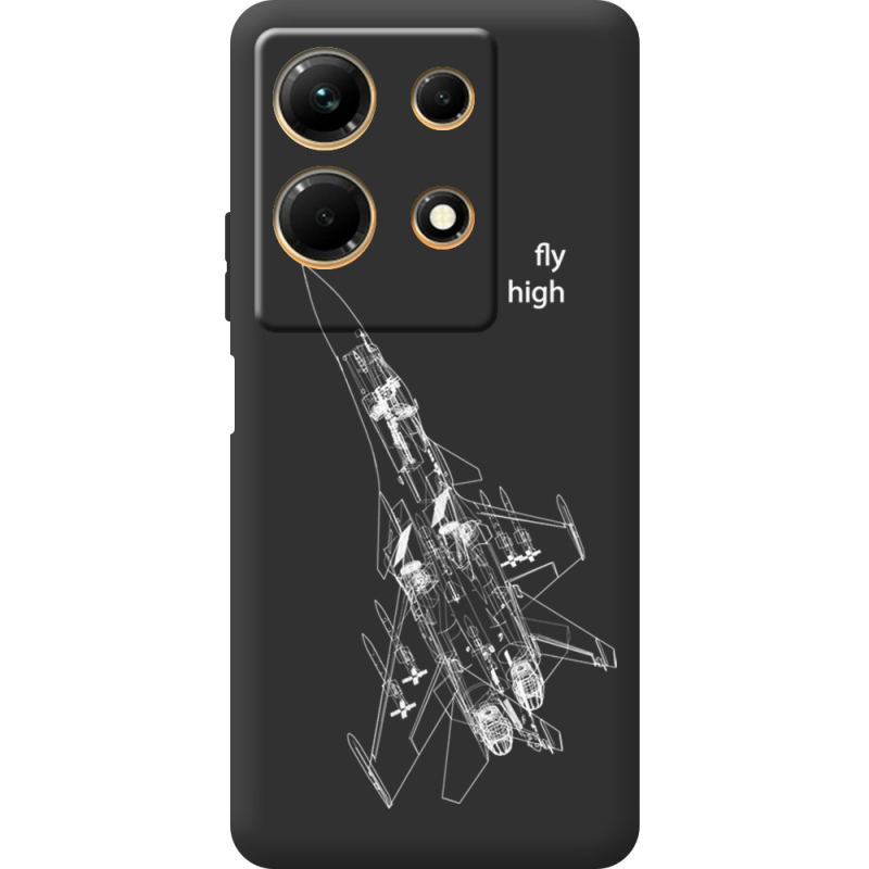 Черный чехол BoxFace Infinix Note 30 4G Військовий літак
