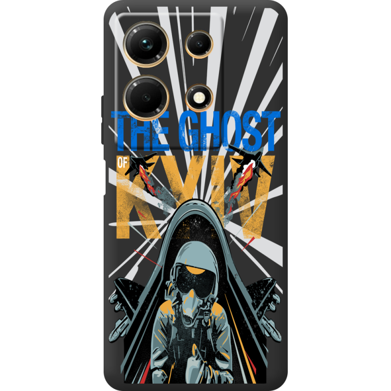 Черный чехол BoxFace Infinix Note 30 4G Привид Києва в дії