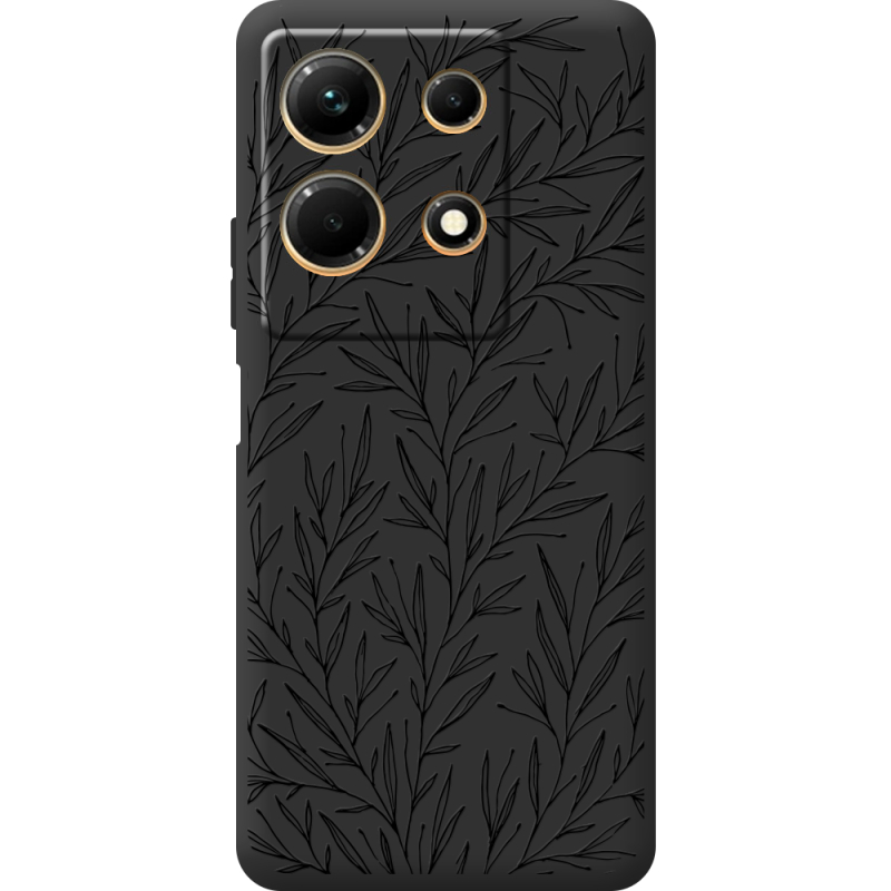Черный чехол BoxFace Infinix Note 30 4G Leaves