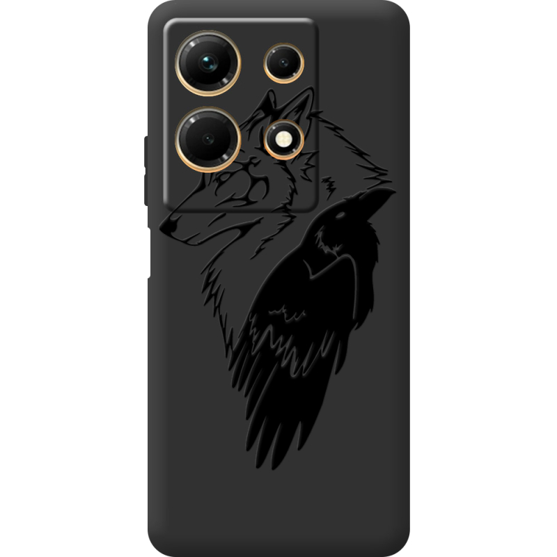 Черный чехол BoxFace Infinix Note 30 4G Wolf and Raven