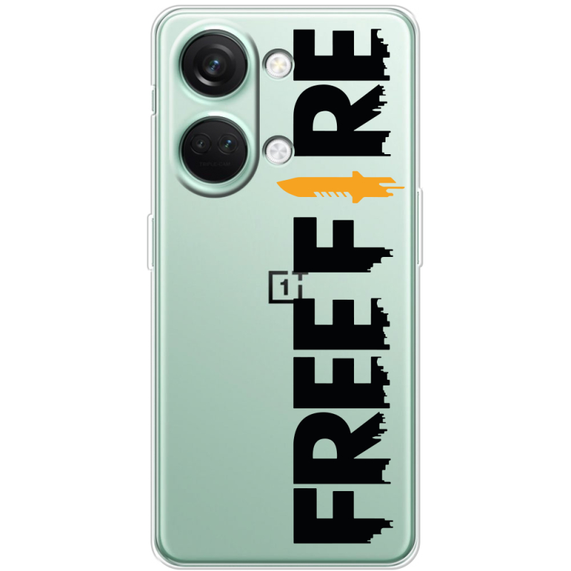 Прозрачный чехол BoxFace OnePlus Nord 3 5G Free Fire Black Logo