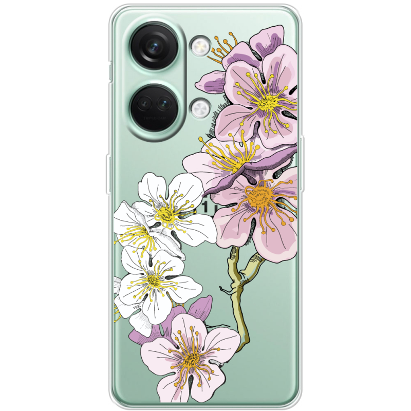 Прозрачный чехол BoxFace OnePlus Nord 3 5G Cherry Blossom