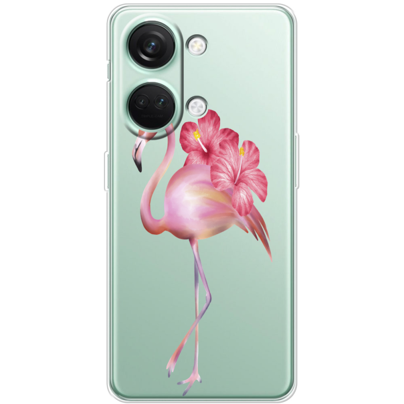 Прозрачный чехол BoxFace OnePlus Nord 3 5G Floral Flamingo