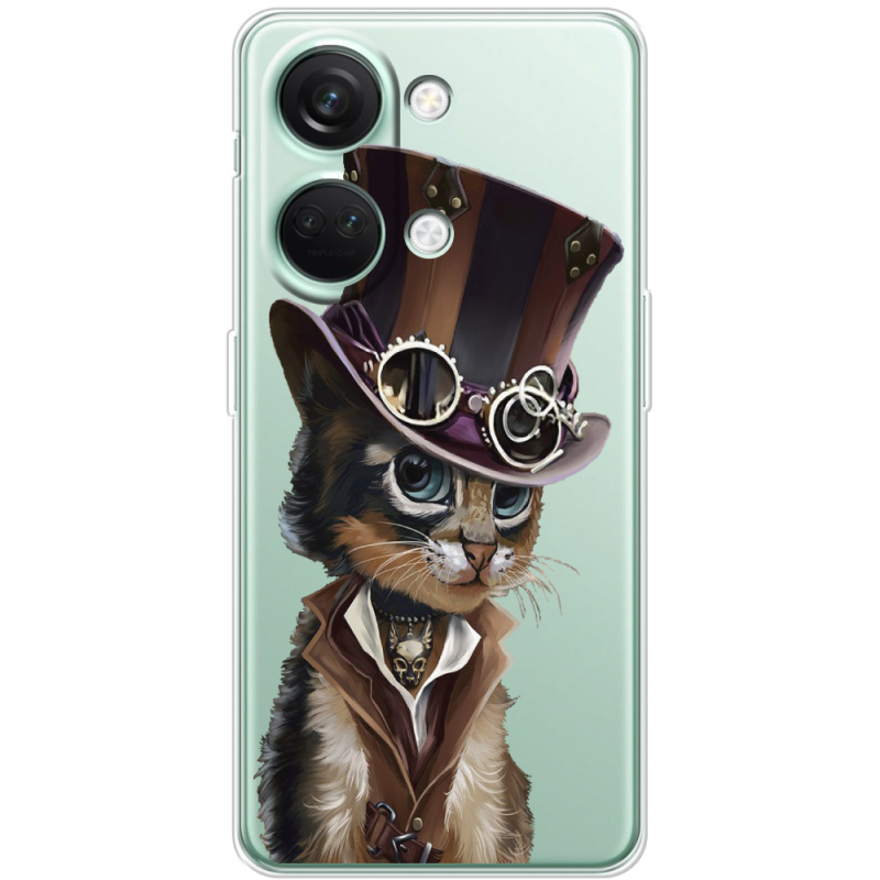 Прозрачный чехол BoxFace OnePlus Nord 3 5G Steampunk Cat