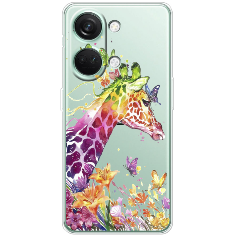 Прозрачный чехол BoxFace OnePlus Nord 3 5G Colorful Giraffe