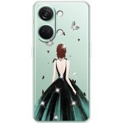 Чехол со стразами OnePlus Nord 3 5G Girl in the green dress