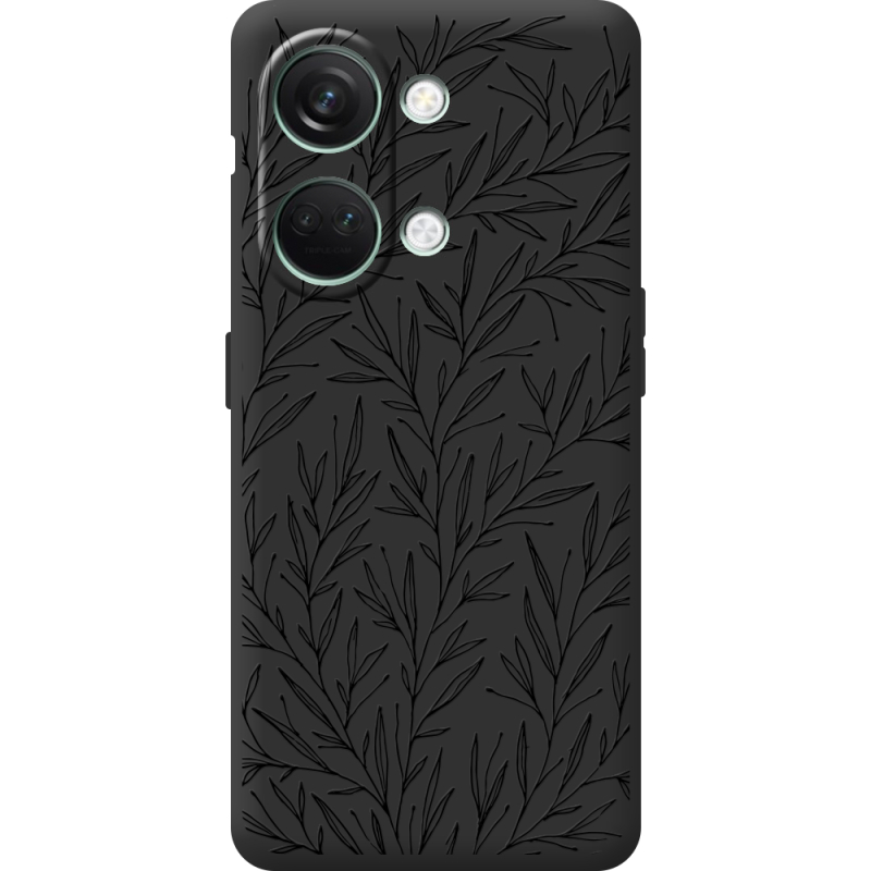 Черный чехол BoxFace OnePlus Nord 3 5G Leaves