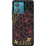 Черный чехол BoxFace Motorola Edge 40 Neo FranceFlowers