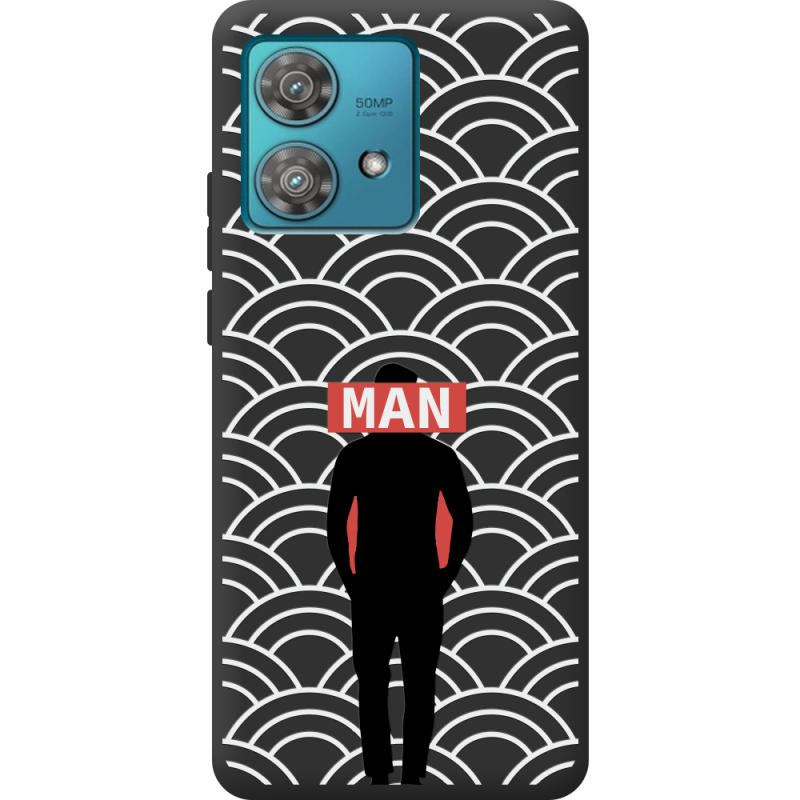 Черный чехол BoxFace Motorola Edge 40 Neo Man Pattern