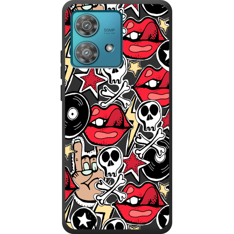 Черный чехол BoxFace Motorola Edge 40 Neo Rock Graffiti