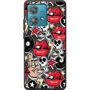 Черный чехол BoxFace Motorola Edge 40 Neo Rock Graffiti