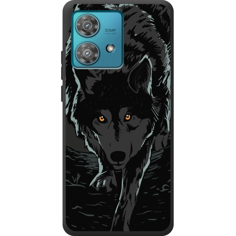 Черный чехол BoxFace Motorola Edge 40 Neo Wolf