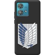 Черный чехол BoxFace Motorola Edge 40 Neo Атака Титанов Крылья Свободы