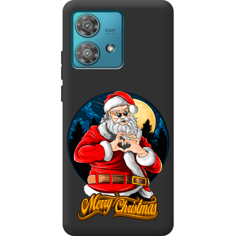 Черный чехол BoxFace Motorola Edge 40 Neo Cool Santa