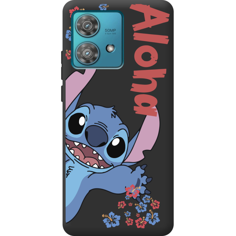 Черный чехол BoxFace Motorola Edge 40 Neo Гавайський гість Stich
