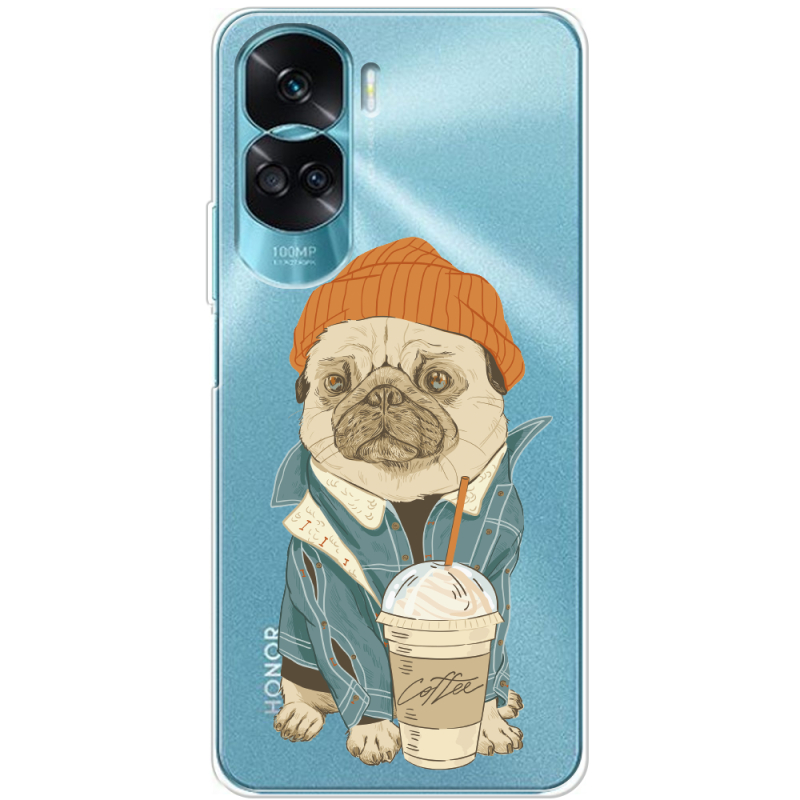 Прозрачный чехол BoxFace Huawei Honor 90 Lite Dog Coffeeman