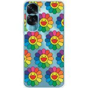 Прозрачный чехол BoxFace Huawei Honor 90 Lite Hippie Flowers