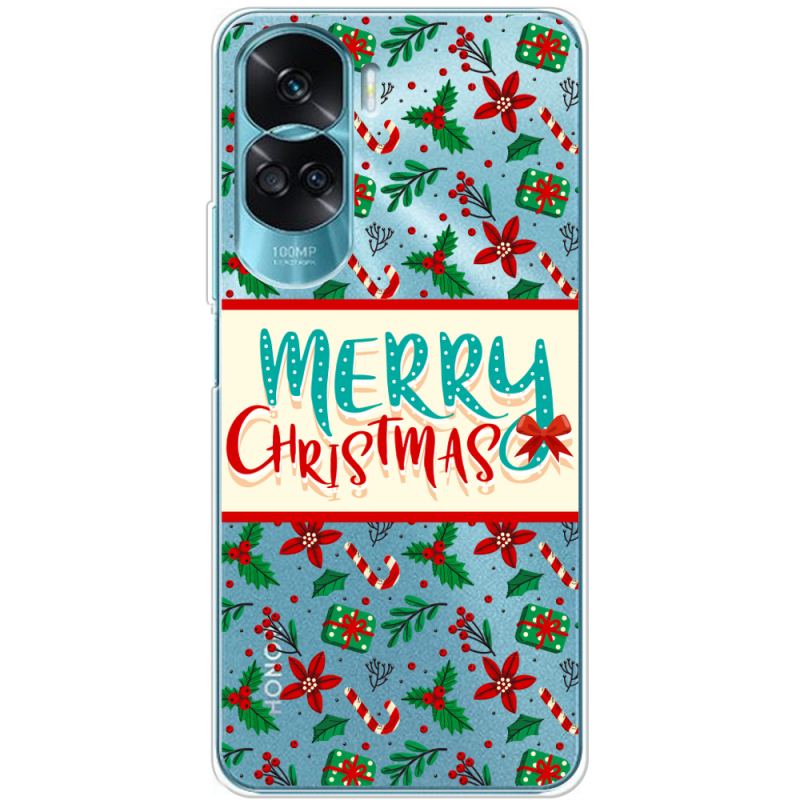 Прозрачный чехол BoxFace Huawei Honor 90 Lite Vintage Christmas Pattern