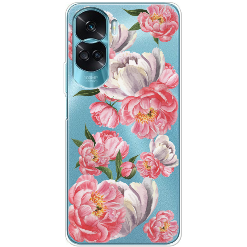 Прозрачный чехол BoxFace Huawei Honor 90 Lite Peony Watercolor Style