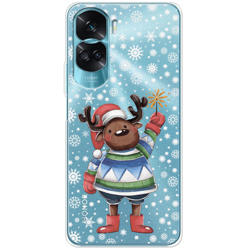 Прозрачный чехол BoxFace Huawei Honor 90 Lite Christmas Deer with Snow