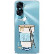 Прозрачный чехол BoxFace Huawei Honor 90 Lite Segull in Cofee Pool